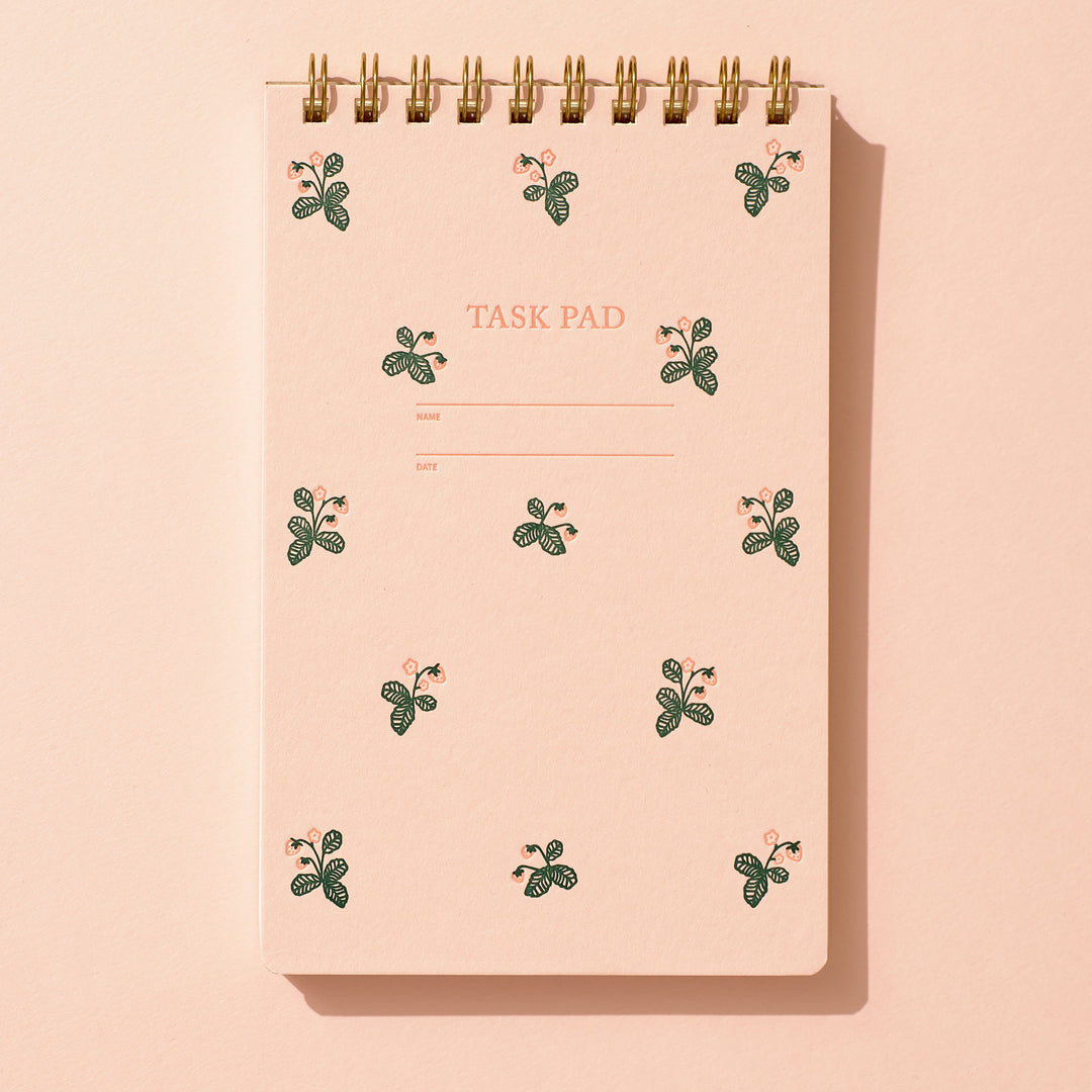 Task Pad Notebook - Strawberry Pattern