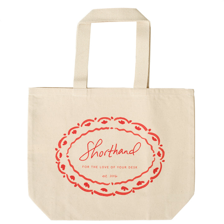 Shorthand Tote Bag - Floral Border