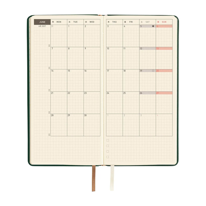2027 Hobonichi Techo Weeks - Leather: Forest Green