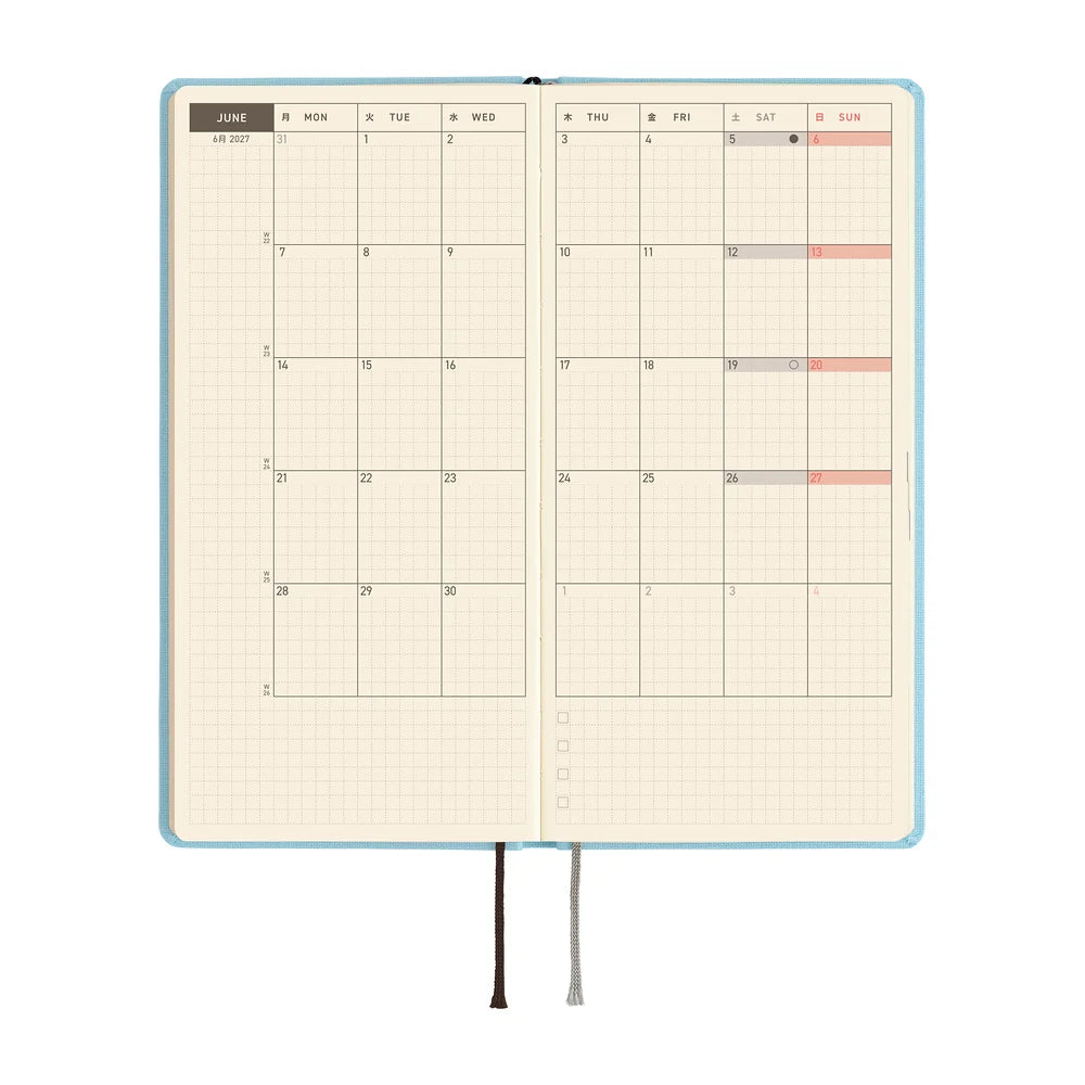 2027 Hobonichi Techo Weeks - Colors: Sea Glass