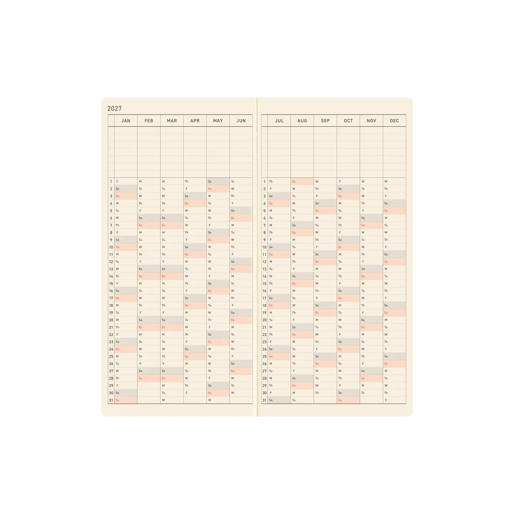 2027 Hobonichi Techo Weeks - Colors: Pink Sapphire