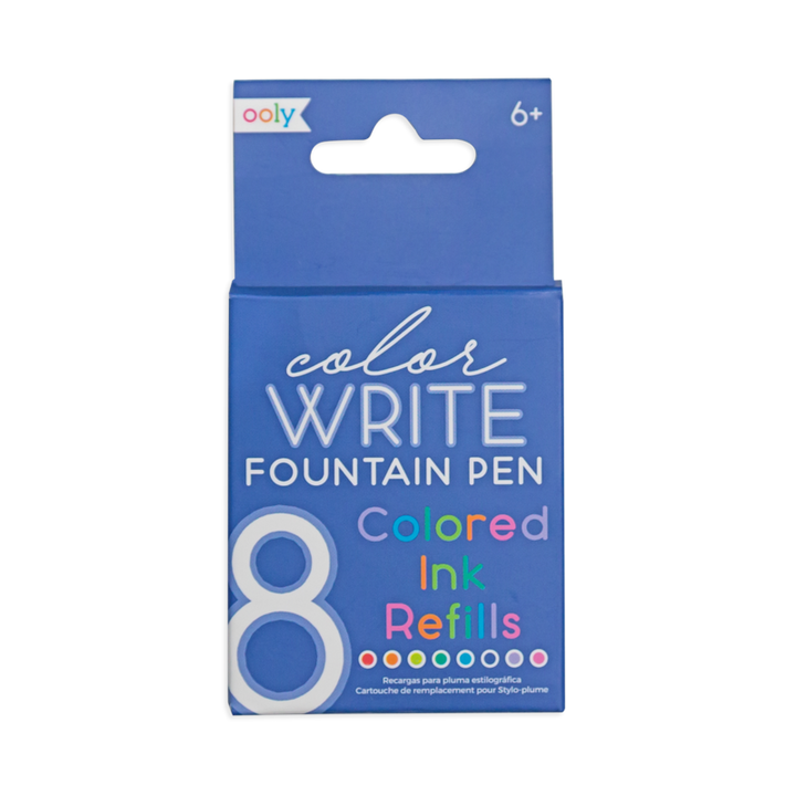 Color Write Fountain Pen Colored Ink Refills - Set of 8