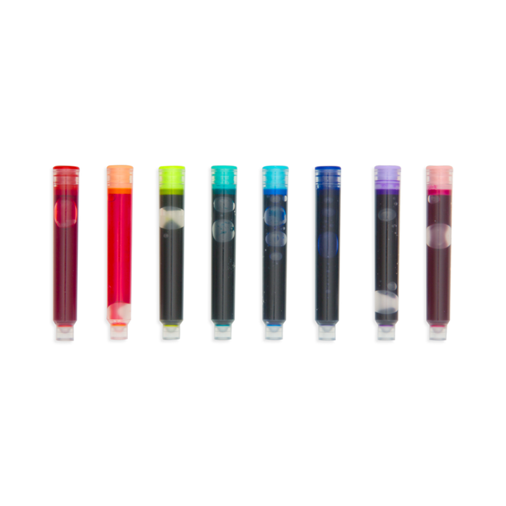 Color Write Fountain Pen Colored Ink Refills - Set of 8