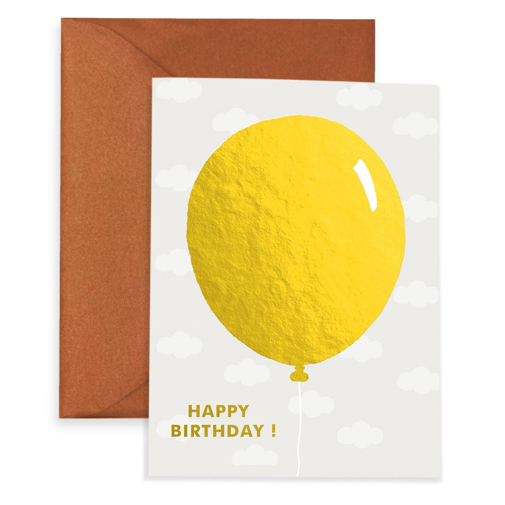 Gold Balloon - Birthday Card