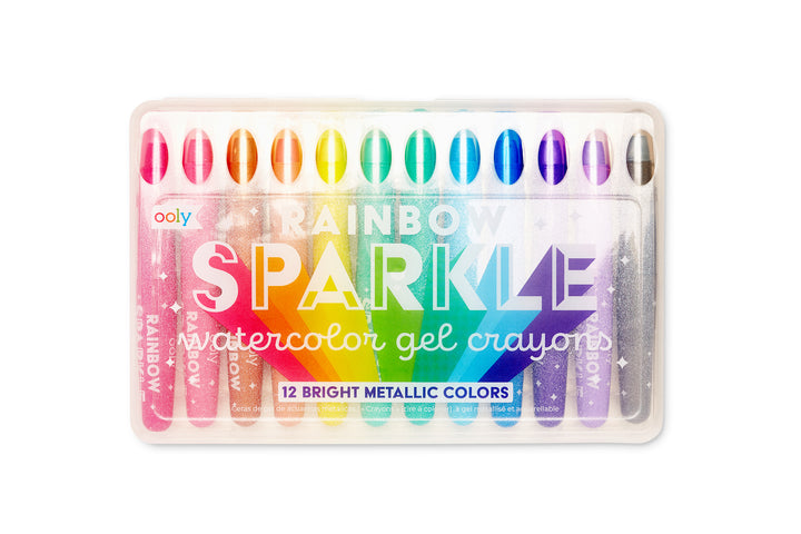 Rainbow Sparkle Watercolor Gel Crayons - Set of 12