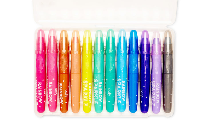 Rainbow Sparkle Watercolor Gel Crayons - Set of 12