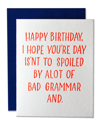 Bad Grammar Birthday