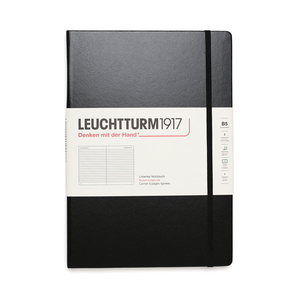 Black Hardcover B5 Composition Notebook - Lined