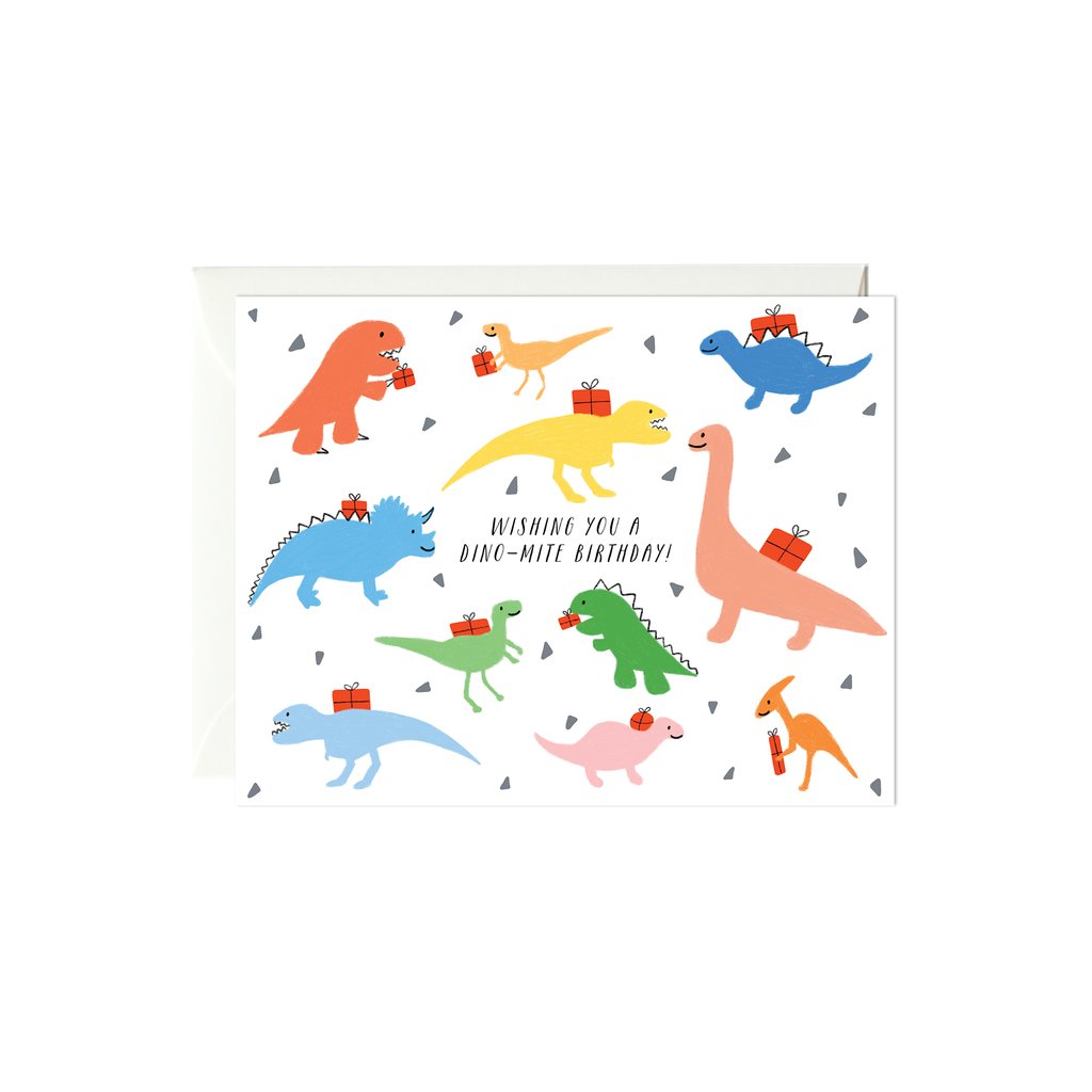 Colorful Dinos Birthday Card