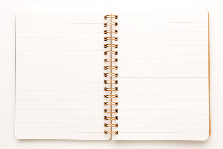 B6 Grain Notebook Lined & Blank - Dark Brown