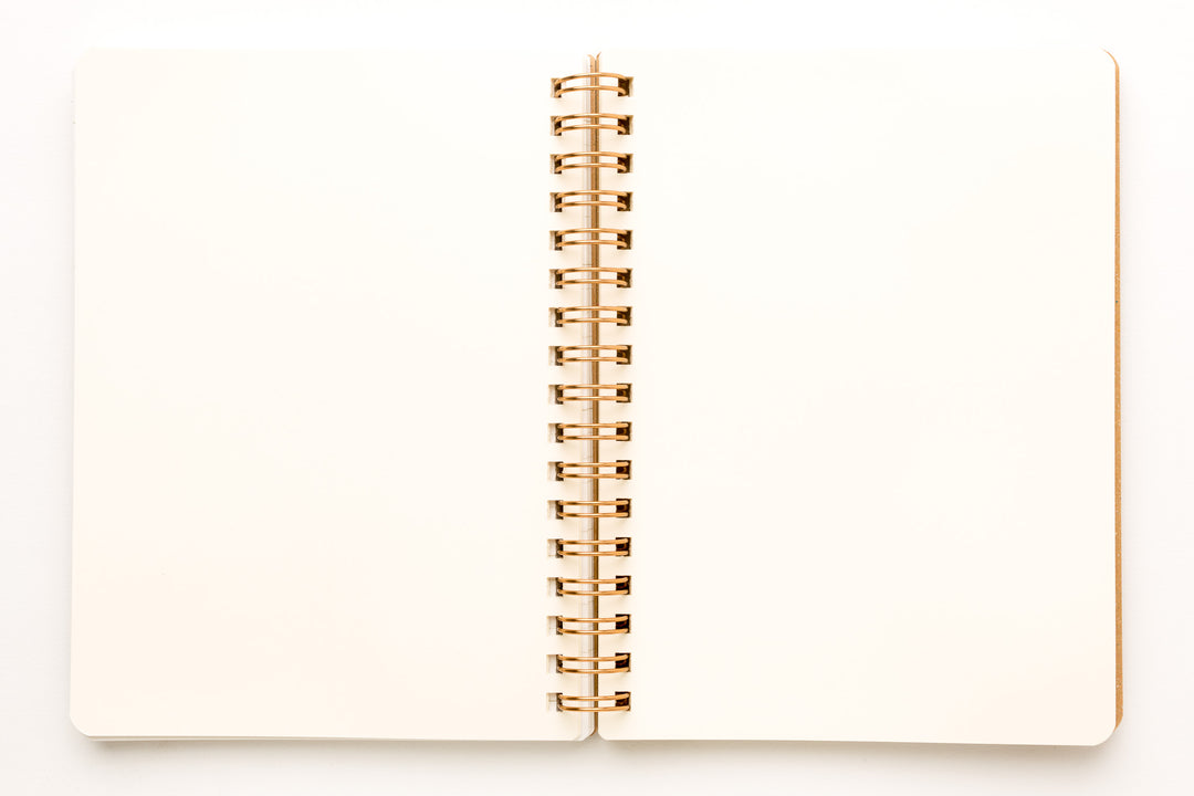 B6 Grain Notebook Lined & Blank - Dark Brown