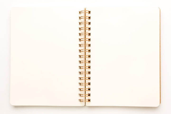 B6 Grain Notebook Lined & Blank - Dark Brown