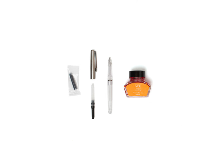 Midori Fountain Pen with Bottle of Ink - Orange