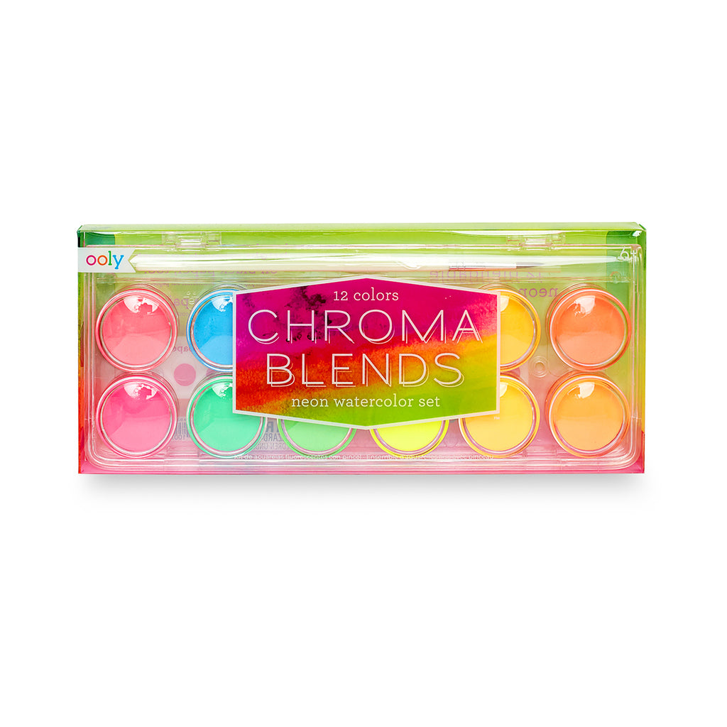Chroma Blends: 12 Neon Watercolors Set - Ages 6+ – Playful Minds