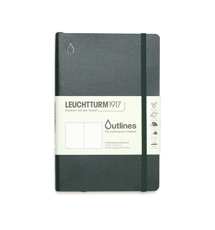 Outlines Softcover B6+ Notebook - Walden Green Dotted