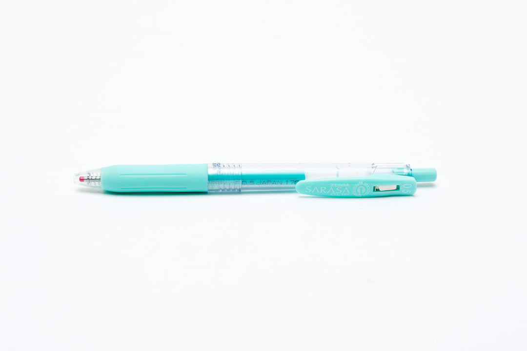 Zebra Sarasa Push Clip Gel Pen - Milk Blue Green