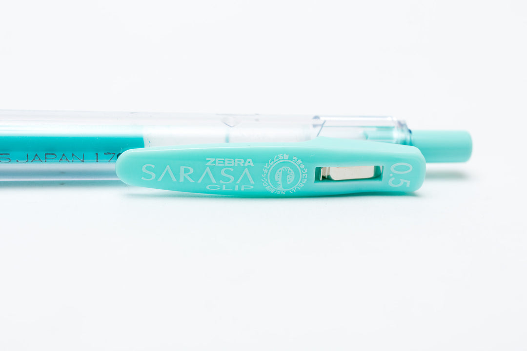 Zebra Sarasa Push Clip Gel Pen - Milk Blue Green