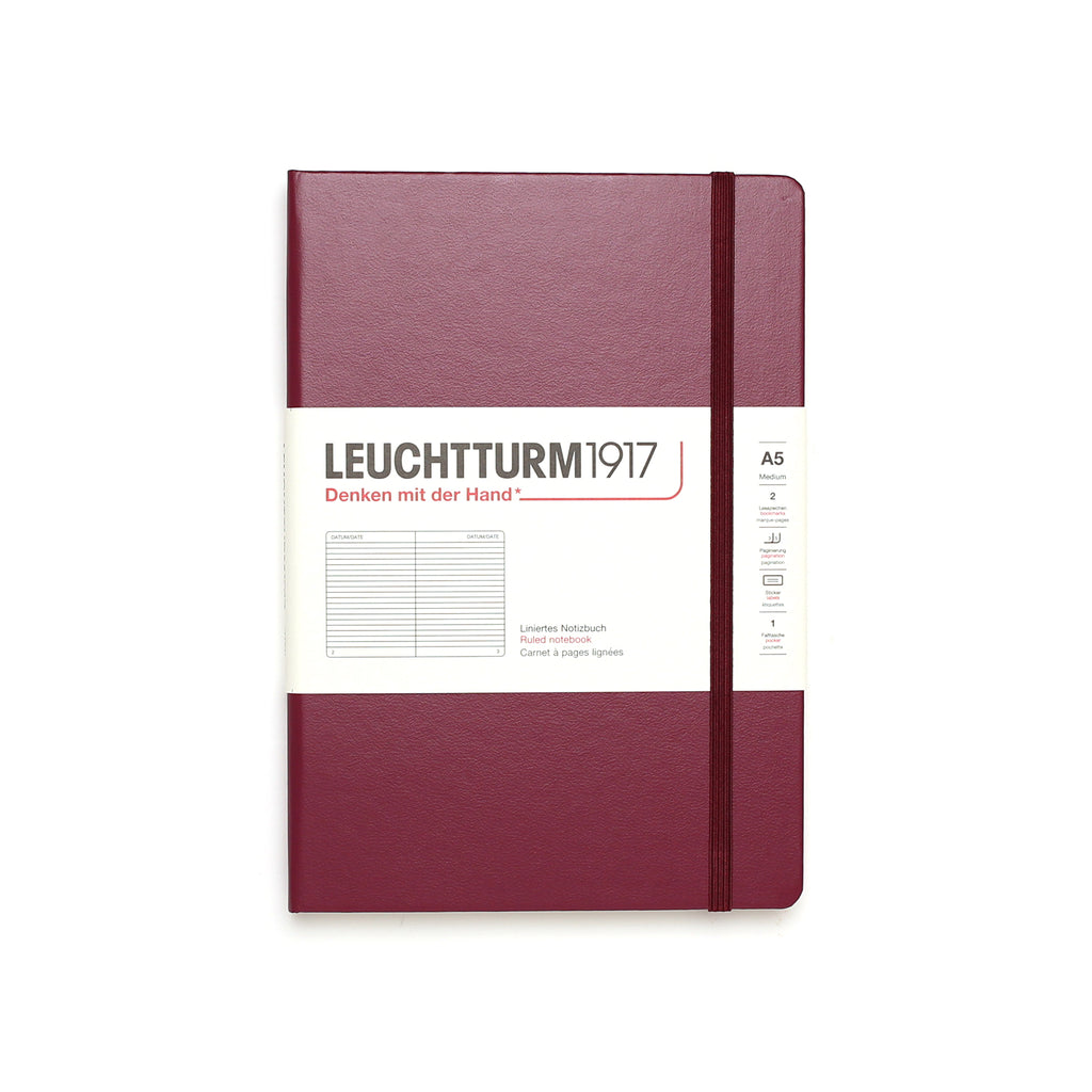 Port Red Hardcover A5 Medium Notebook - Lined
