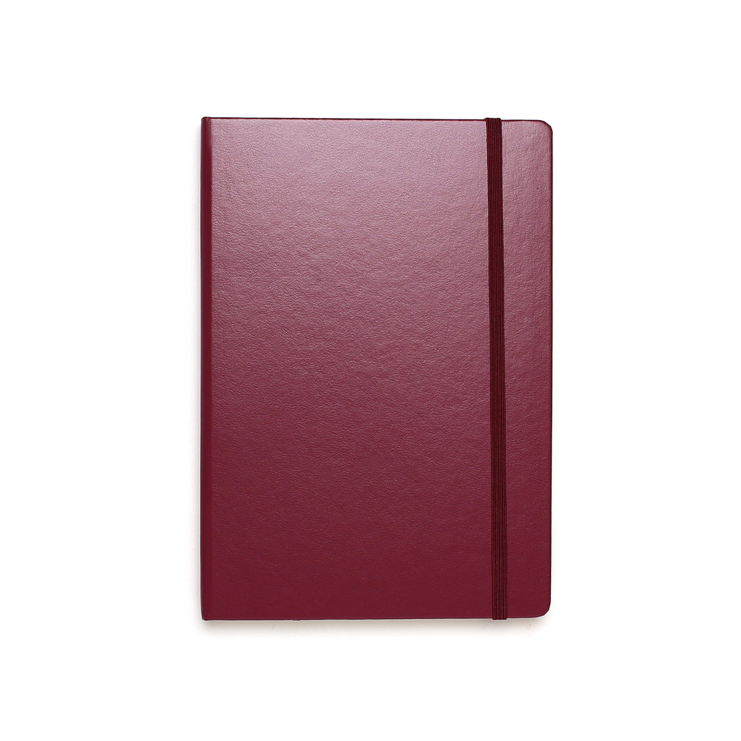 Port Red Hardcover A5 Medium Notebook - Dotted