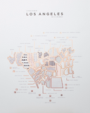 42 Pressed Los Angeles Map Print