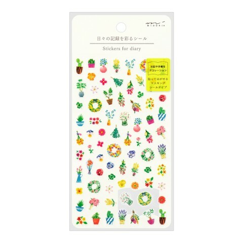 Midori Daily Diary Stickers - Flowers