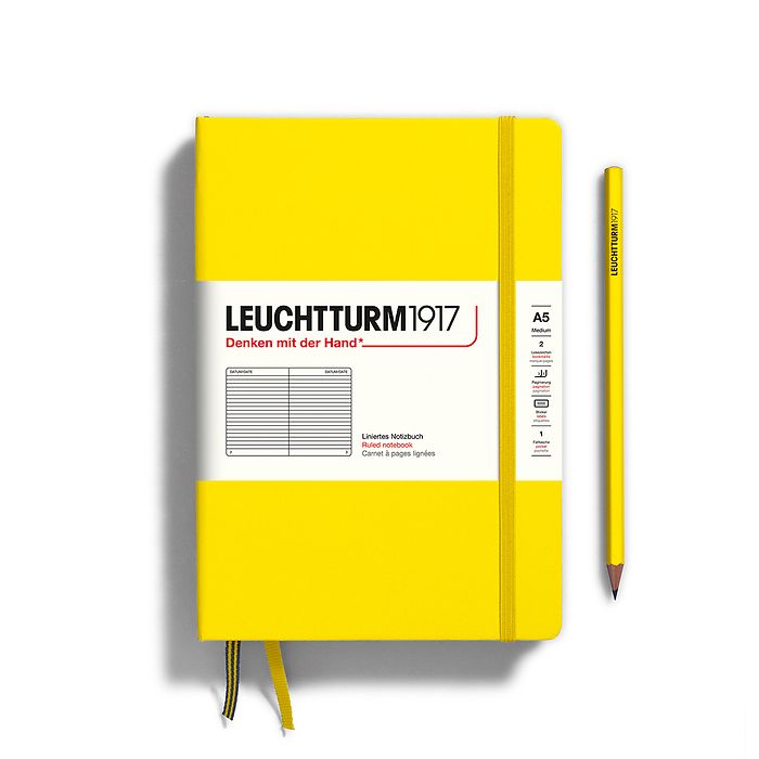 Lemon Hardcover A5 Medium Notebook - Lined