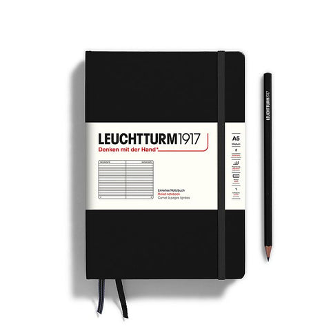 Black Hardcover A5 Medium Notebook - Lined
