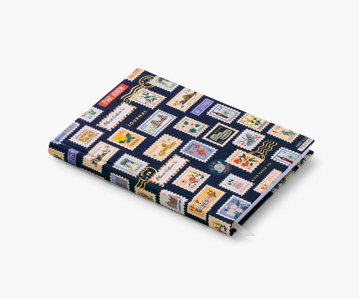 Postage Stamps Fabric Notebook - Lined